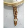 Image 3 : Eskimo drum with carved whale bone handle by Jacob Otton, made of seal gut, 9" diameter