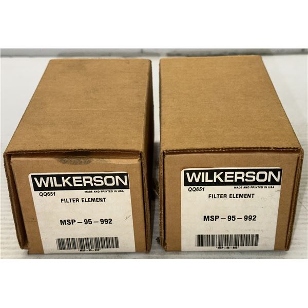 Lot of (2) Wilkerson #MSP-95-992 Filter Elements