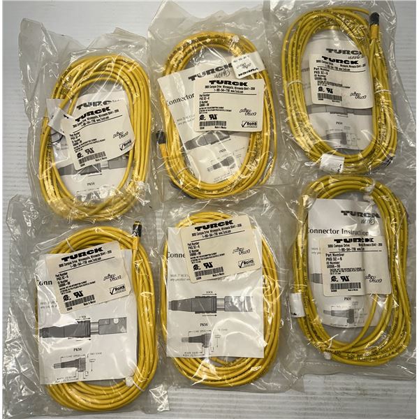 Lot of (6) Turck #PKG 3Z-6 Pico Fast Connector Cables