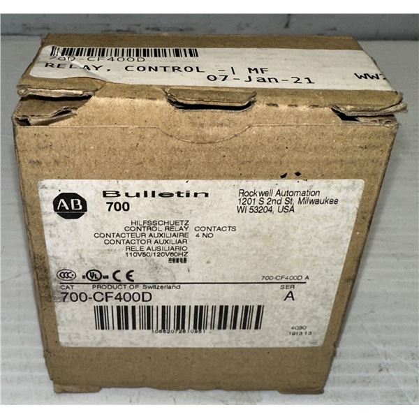 Allen Bradley #700-CF400 Control Relay