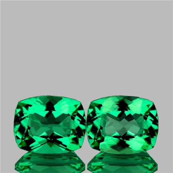 Natural Emerald Green Topaz Pair {Flawless-VVS1}