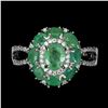 Image 1 : Natural Zambian Green Emerald Ring