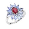 Image 1 : Natural Red Ruby & Tanzanite Ring