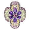 Image 2 : Natural Amethyst Peridot Sapphire Ring