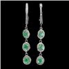 Image 1 : Natural Untreated Colombian Green Emerald Earrings