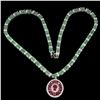 Image 2 : Natural Pigeon Blood Red Ruby & Colombian Emerald  Necklace