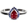 Image 1 : Natural  Pigeon Blood Red Ruby  and Sapphire Ring