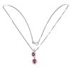 Image 2 : Natural Pigeon Blood Red Ruby White Topaz Necklace