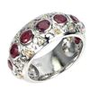 Image 1 : Natral Pigeon Blood  Red Ruby & Sapphire Eternity Ring