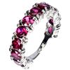 Image 1 : Natural Rhodolite Garnet Eternity Ring