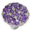 Image 2 : Natural Purple Amethyst & Peridot Ring