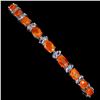 Image 2 : Natural Oval Orange Opal & Tanzanite Bracelet