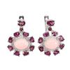 Image 1 : Natural Unheated Oval Pink Opal & Rhodolite Earrings