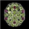 Image 1 : Natural Unheated  Peridot & Rhodolite Garnet Ring