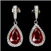 Image 1 : Natural Pigeon Blood Red Ruby Earrings