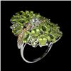 Image 2 : Natural Peridot  Rhodolite Sapphire Ring