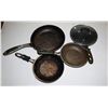 Image 1 : 4 ASSORTED SIZE FRYING PANS WITH ONE LID