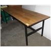 Image 1 : LIVE EDGE COMMERCIAL WOOD TOP, METAL BASE TABLE.