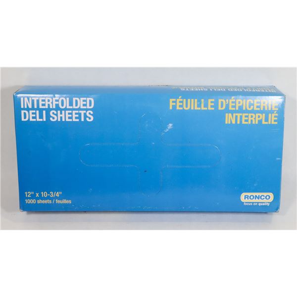 NEW 1000PC BOX OF RONCO 12" X 10-3/4" INTERFOLDED