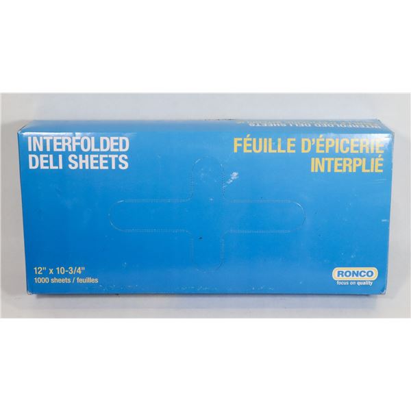 NEW 1000PC BOX OF RONCO 12" X 10-3/4" INTERFOLDED