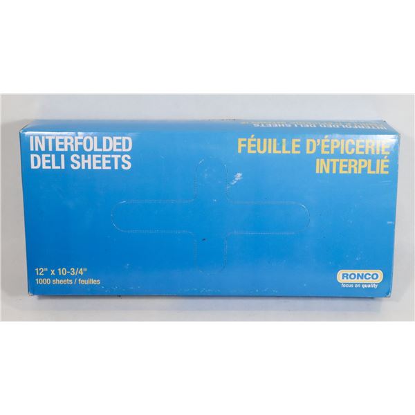 NEW 1000PC BOX OF RONCO 12" X 10-3/4" INTERFOLDED
