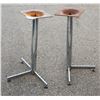 Image 1 : TWO CHROME TABLE BASES APPROX 28" TALL