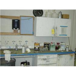 LOT - ASSORTED PAINT SUPPLIES IN CABINET