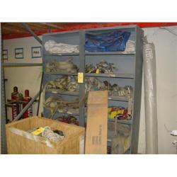 LOT - CABINET W/ ASSORTED STRAPS & ROPE