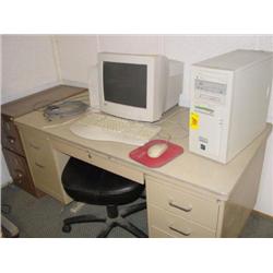 LOT - CHAIR, DESK, CPU, MONITOR