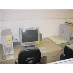 LOT - 2 CPUs, MONITOR, TABLE, & CHAIR