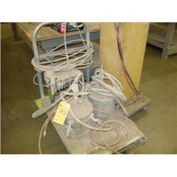LOT - (2) 2GAL PRESSURE POTS W/ 190 ELECTRIC PAINT GUN & CART