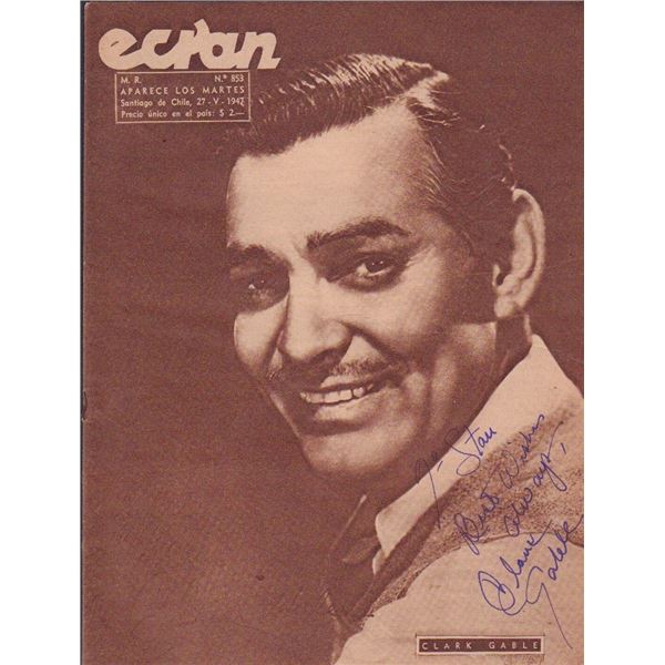 Clark Gable signed original magazine