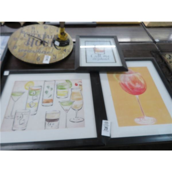 Black Framed Cocktail Wall Art - 3