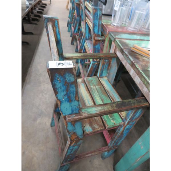 17-Distressed Painted Bar Stools - 17 X $