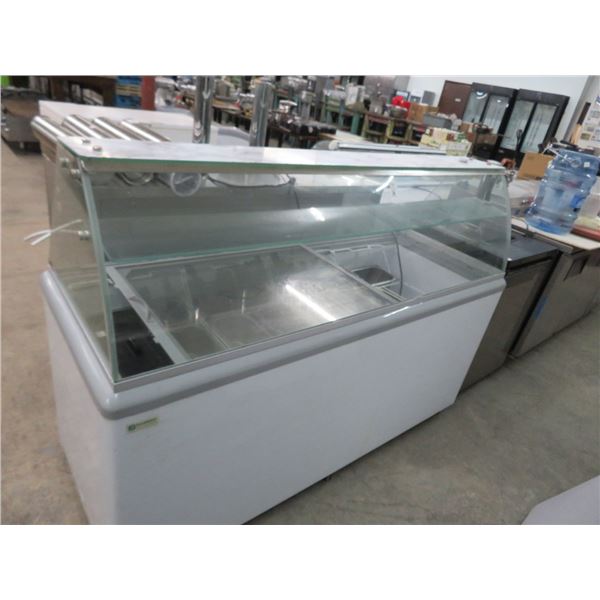 Excellence 6' Rolling Frozen Treat Merchandiser w/Slide Top/Sneeze Guard (-7°)