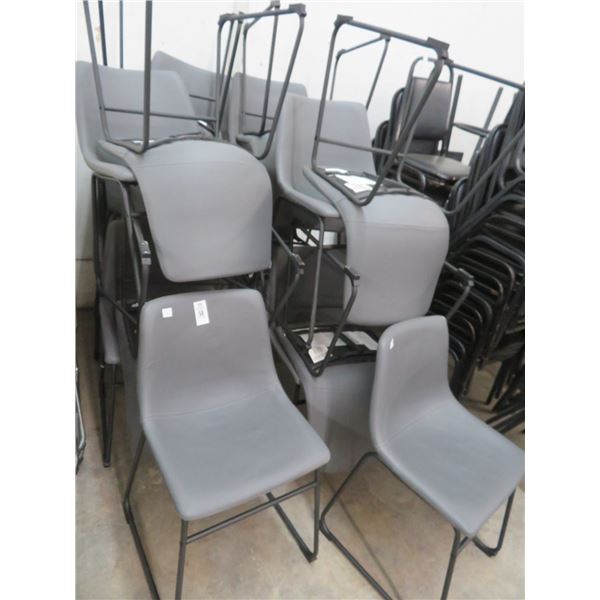 18-Grey Contemporary Padded Sledge Chairs - 18 X $