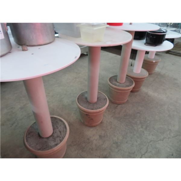 Plastic Weighted Pedestal Lounge Tables - 5