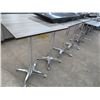 Image 1 : 5-FG Faux Wood Chrome Base High Bar Tables - 5 X $