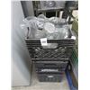 Image 1 : Crates 3 Wine Decanters and Asst. Glassware