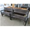 Image 1 : Mocha Plastic Patio Benches - Pair