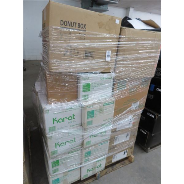 Straws, Portion Containers, Supplies On Pallet