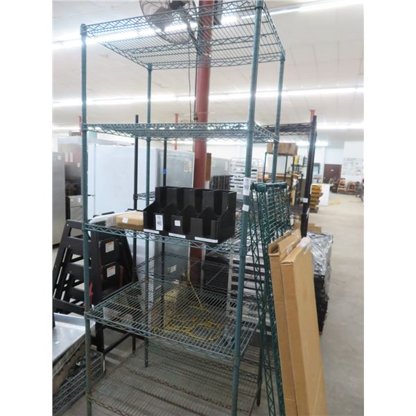 Green Coated Metro 5 Shelf Storage Rack w/5 Spare Shelves