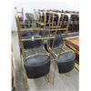 Image 1 : 8-Contemporary Black Padded Gold Framed Bar Stools - 8 X $
