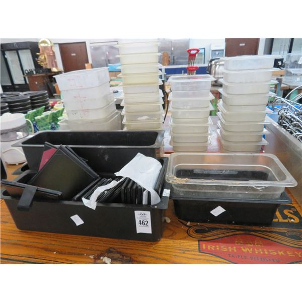 Asst. Size Cambro Insert Pans, Measuring Bins, Receipt Holders, Drawing Boards