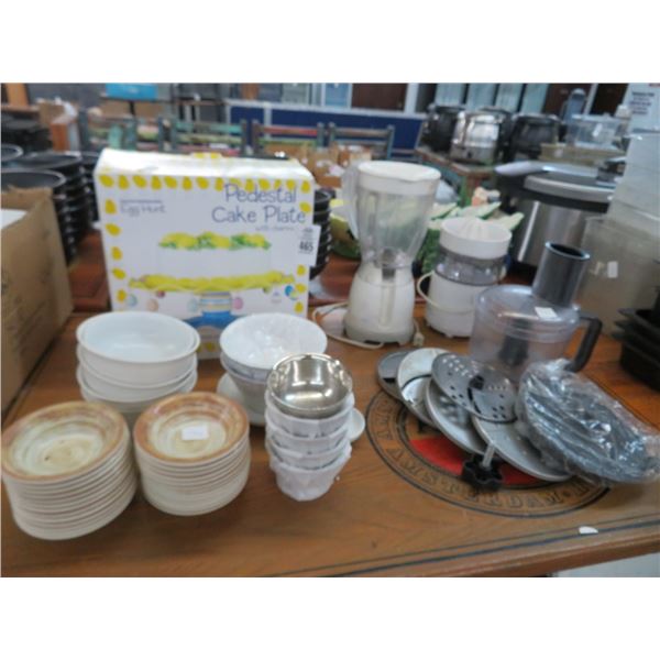 Blender, Food Processor, Cake Plate, Asst. Bowls