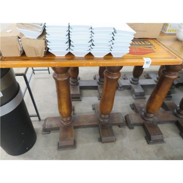 3-Beer Motif Wooden High Bar Tables - 3 X $