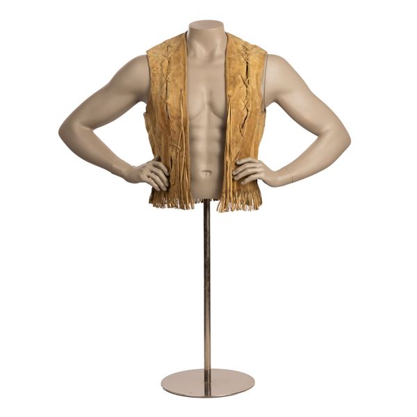 Lee Majors Leather Western Style Fringe Vest