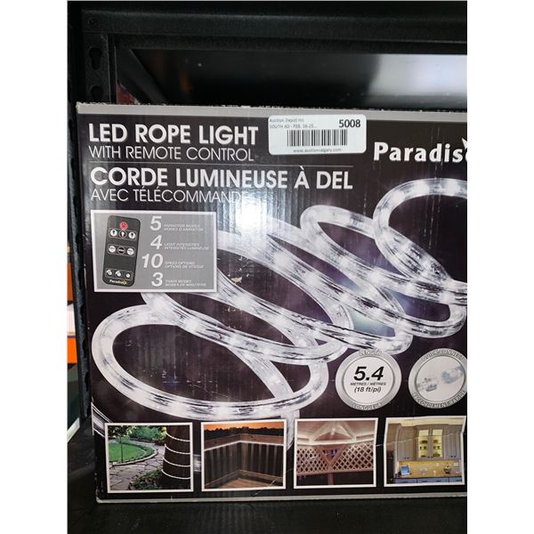 LED rope light with remote control, 18 feet in length