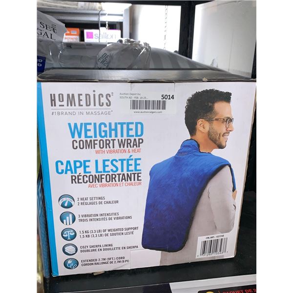 Homedics weighted comfort wrap with vibration and heat