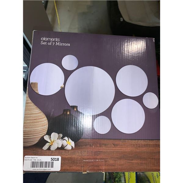 Elements Decor set of 7 Mirrors Round